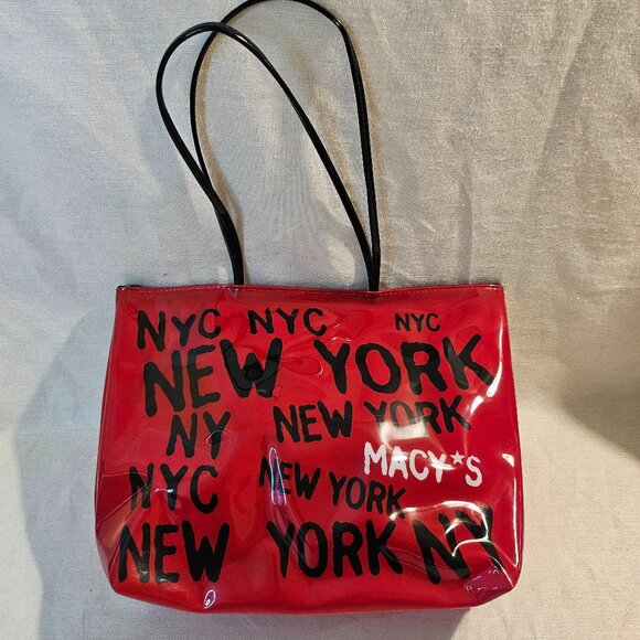 Macy's New York Zippered Tote Bag - Red - Picture 1 of 4